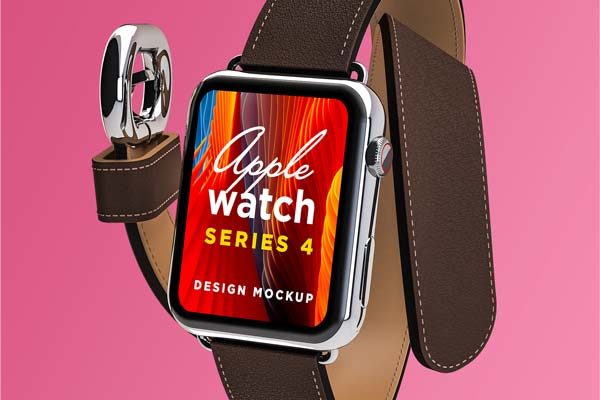 素材库下午茶：Apple Watch Series 4 Mockup样机下载 [PSD]