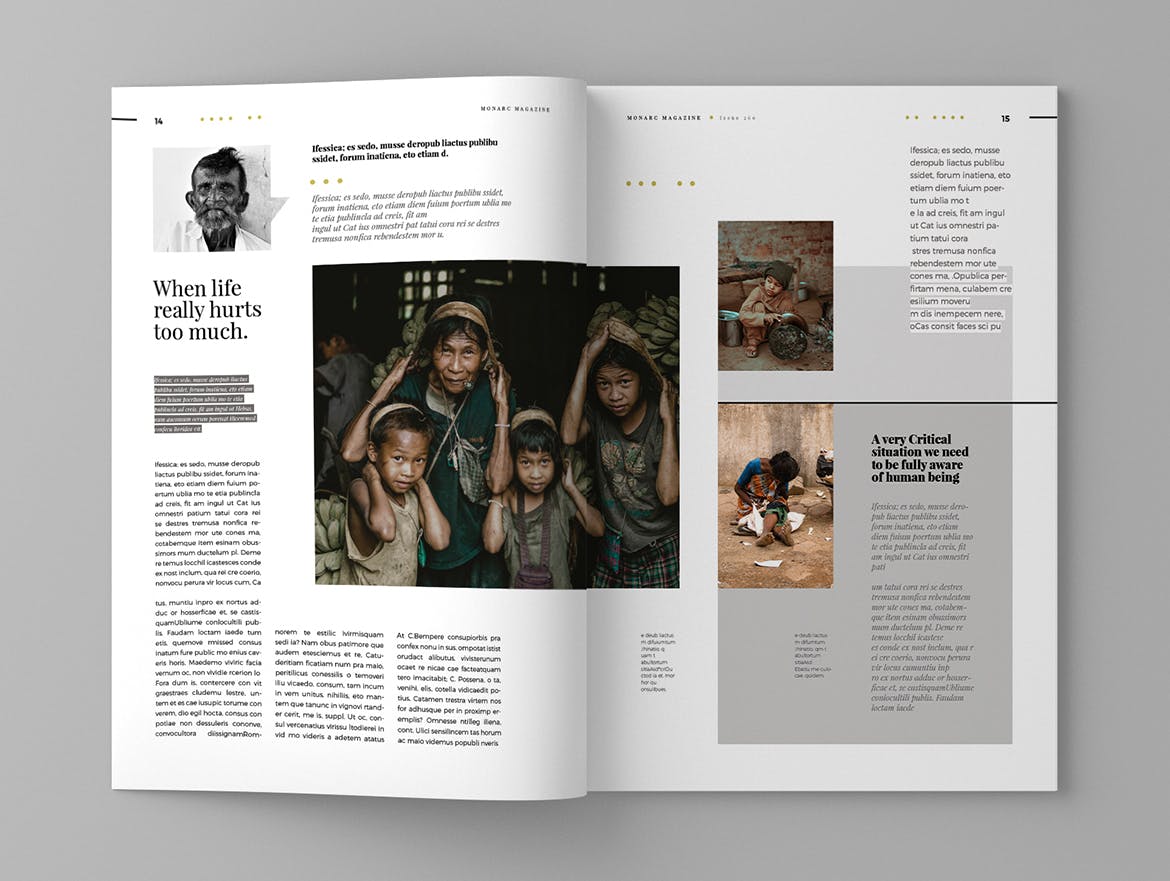 时尚企业素材库精选杂志排版设计模板 Monarc – Magazine Template插图(8)