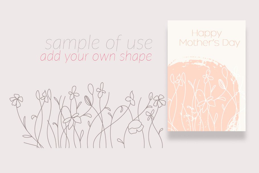 6个极简主义描线花卉插画 6 Flower Lineart Illustrations插图(4)