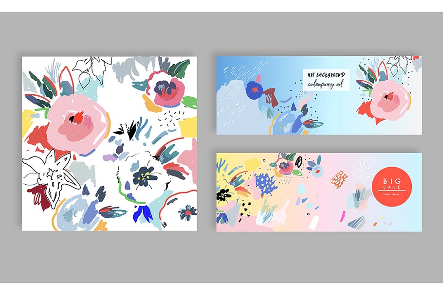 手绘花卉剪贴画 FlorART creative collection插图(3)