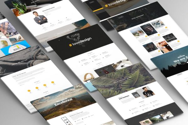 A4纸张大小网站设计作品展示样机模板 A4 Paper Mock Up