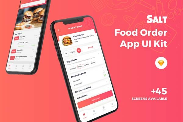 素材库下午茶：Sketch打造的美食类外卖送餐APP UI KITS模板