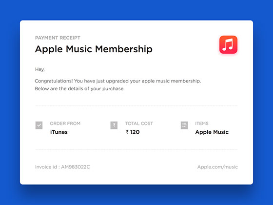 Apple Music 邮件票据素材之家精选sketch素材