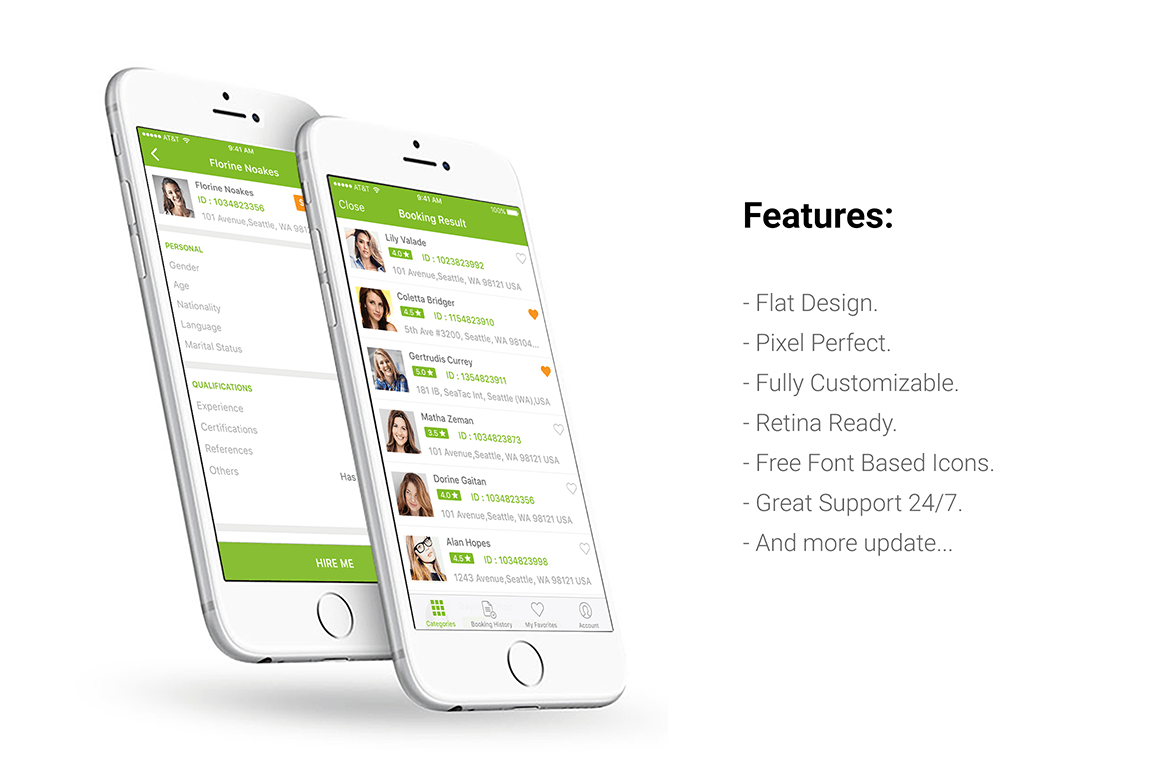 招聘APP应用用户界面设计UI素材 Callmeback – UI Design for Job Search插图(2)