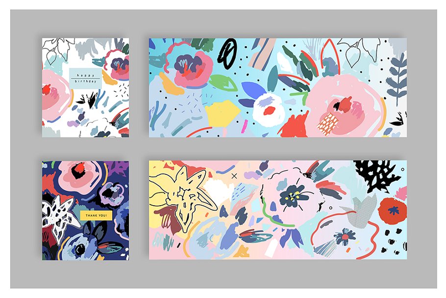 手绘花卉剪贴画 FlorART creative collection插图(6)