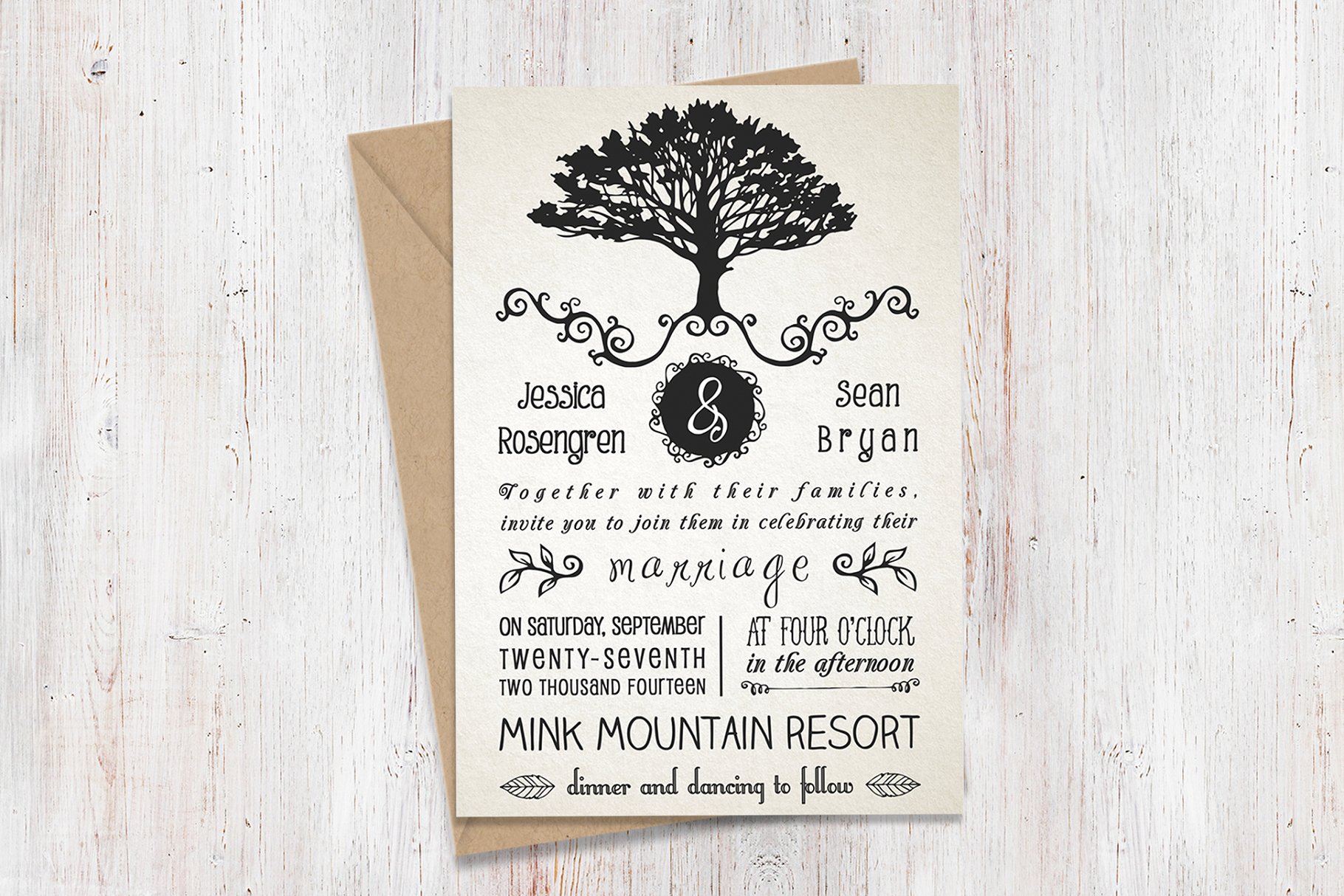 乡村婚礼邀请函套装 Rustic Wedding Invitation Pack插图(3)