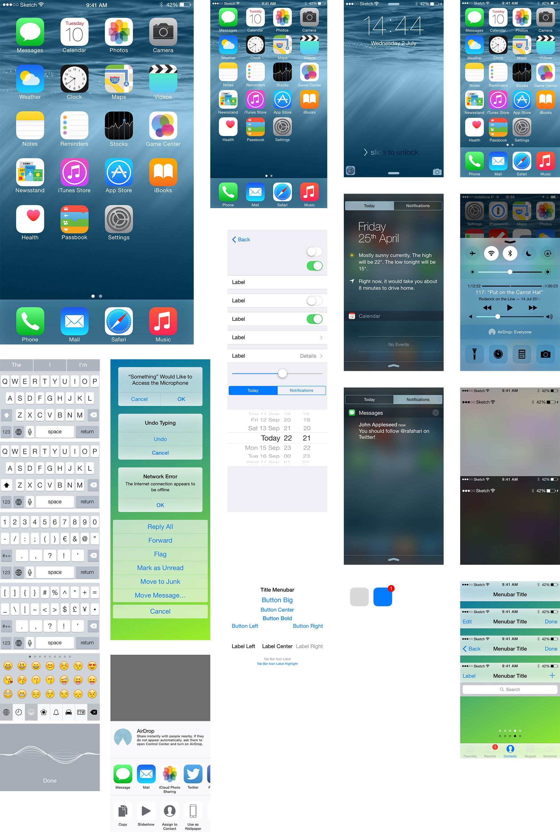 iOS 8 UI Kit