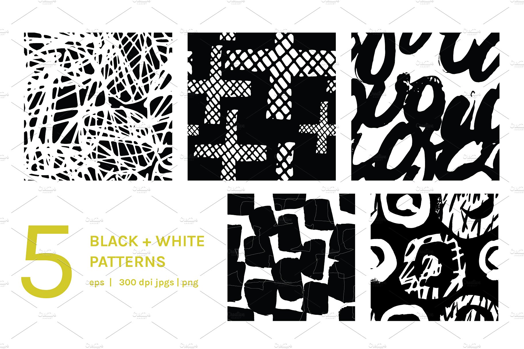 POP艺术印象涂鸦泼墨纹理 Pop Art Expressions | Patterns插图(4)