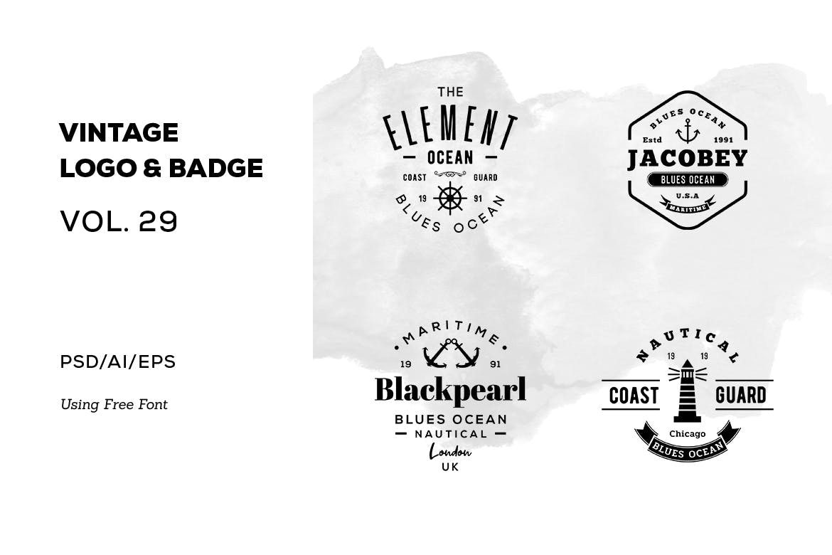 欧美复古设计风格品牌素材库精选LOGO商标模板v29 Vintage Logo & Badge Vol. 29插图