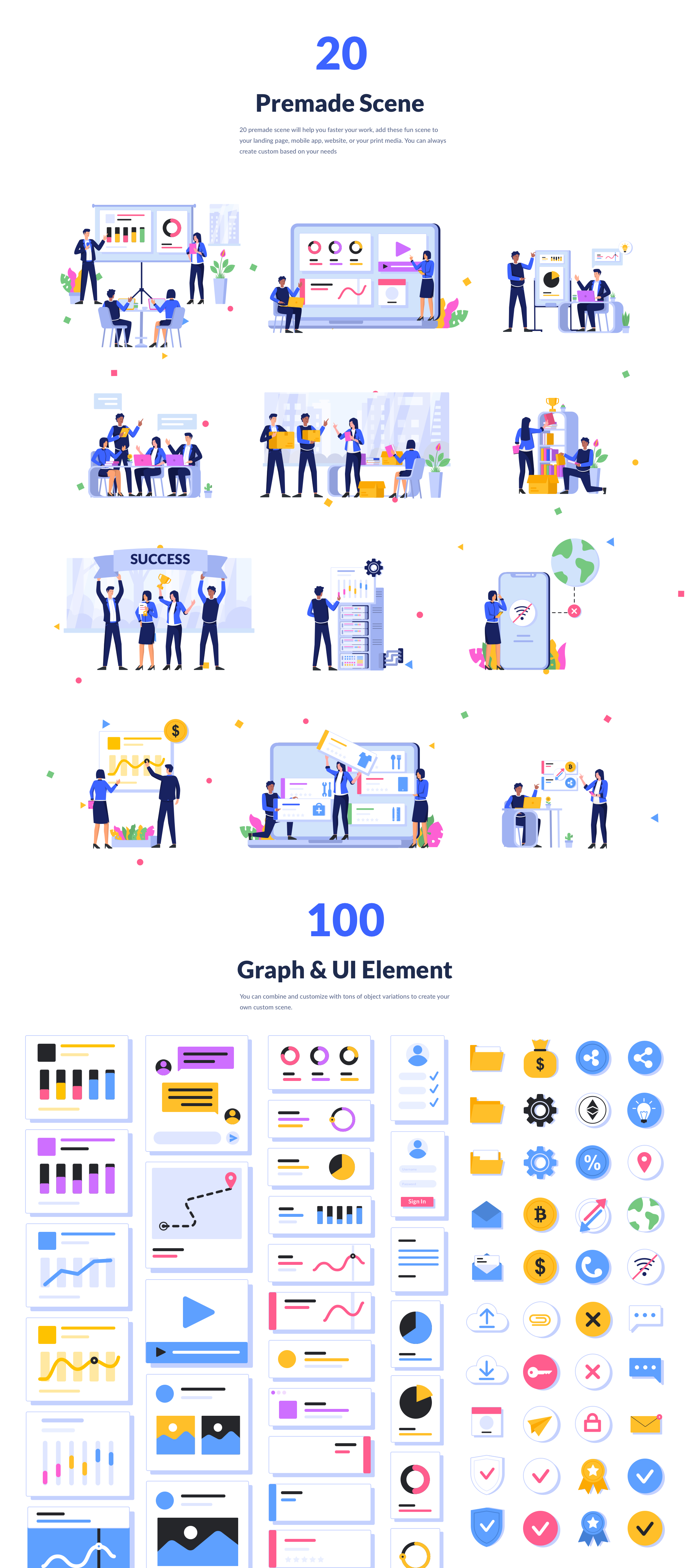 素材库下午茶：办公室人物元素2D插画套件插图(2)