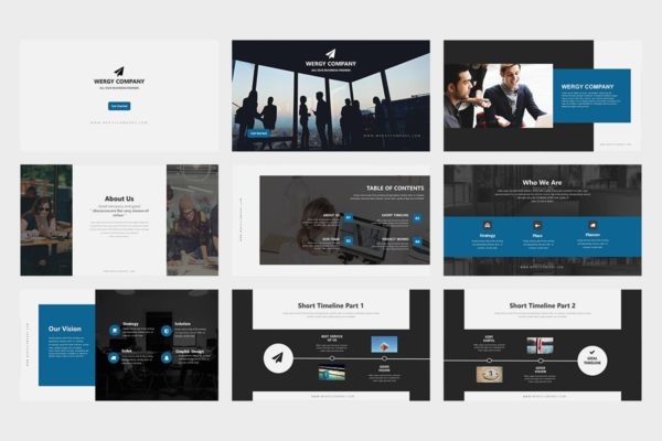 商务主题企业宣讲PPT幻灯片模板 Wergy : Powerpoint Presentation