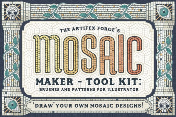 马赛克画笔笔刷与图案纹理 Mosaic Maker – Brushes &amp; Patterns