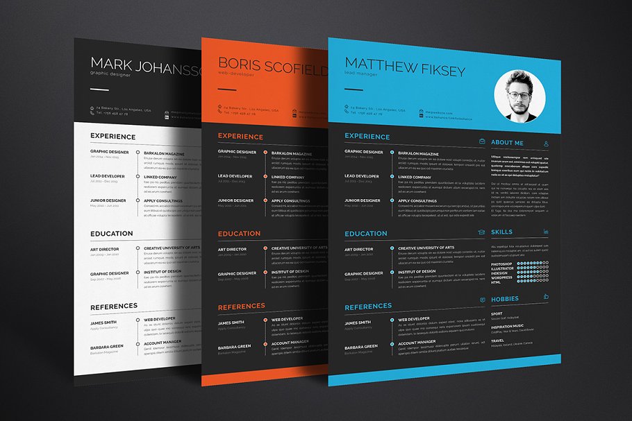 简洁明了的求职简历模板 Vol.1 Clean Resume Template Vol.1插图(1)