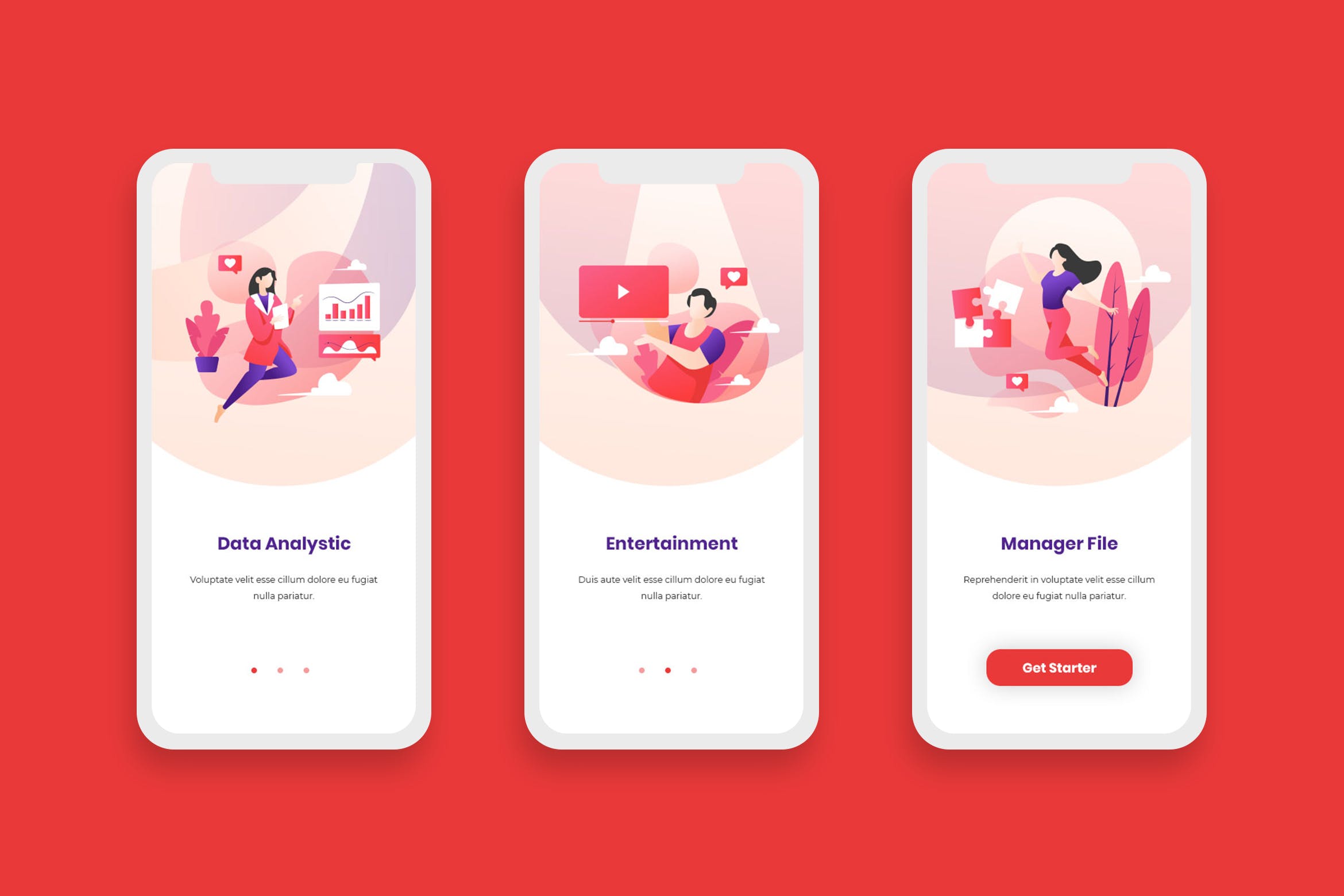 信息科技场景插画企业级APP应用启动页设计模板 Onboarding Screens Mobile App插图