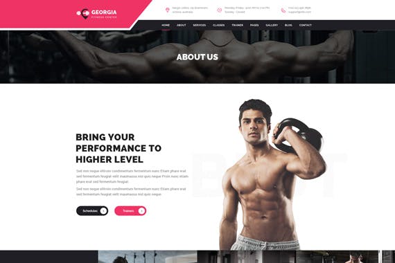 健身俱乐部官方网站设计PSD模板 Georgio : Fitness PSD Template插图(2)