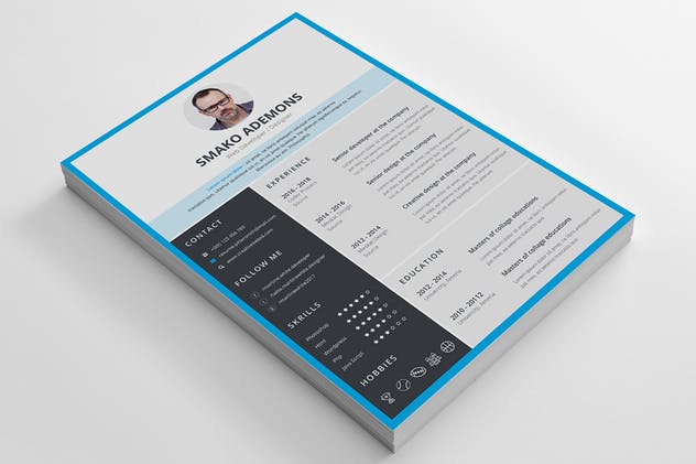 个人电子简历&推荐信二合一设计模板 Resume Template 37插图(2)