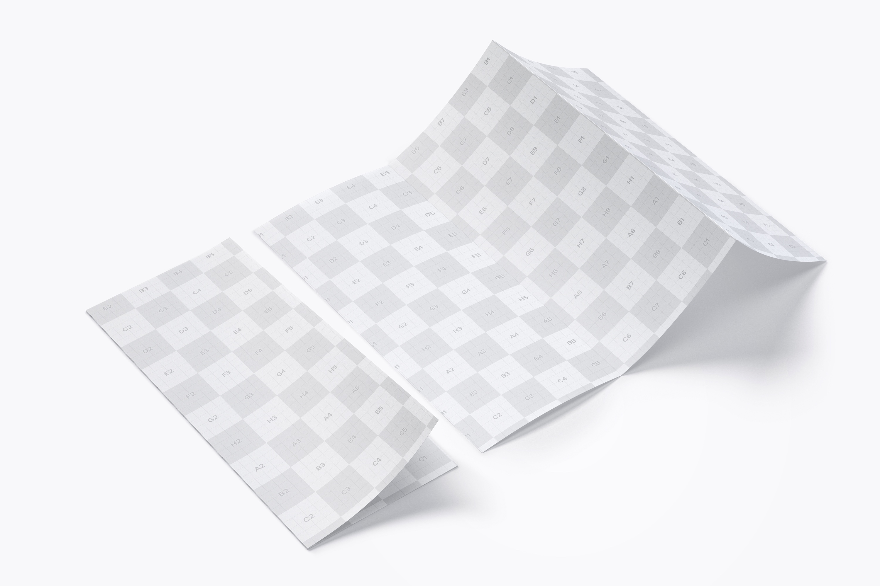 信纸尺寸三折页传单小册子设计样机06 Letter Z Fold Brochure Mockup 06插图(1)