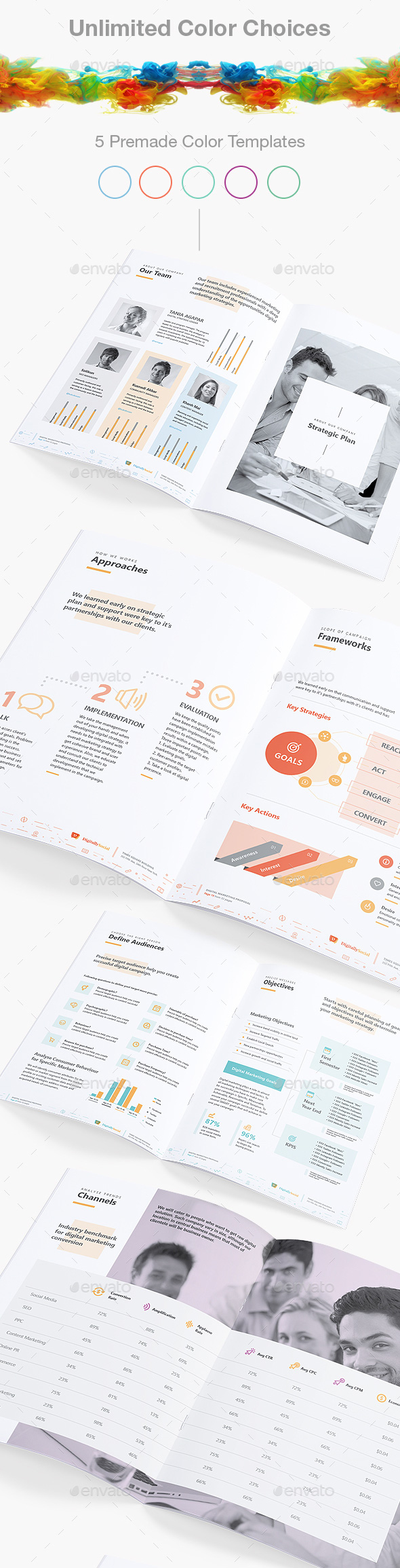 极简主义数字营销类杂志模板下载 Clean Digital Marketing Proposal[indd]插图(3)