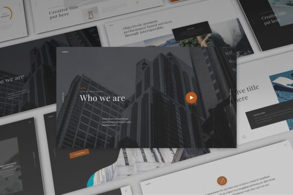 时尚企业介绍PPT幻灯片模板下载 Barberry PowerPoint Presentation