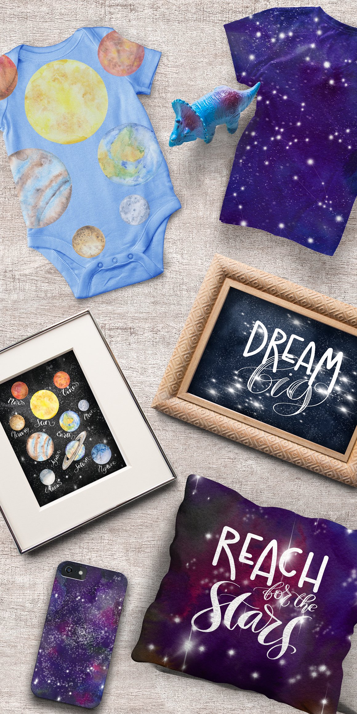 手绘水彩风格的插图及星空素材下载[psd,png,jpg]插图(3)