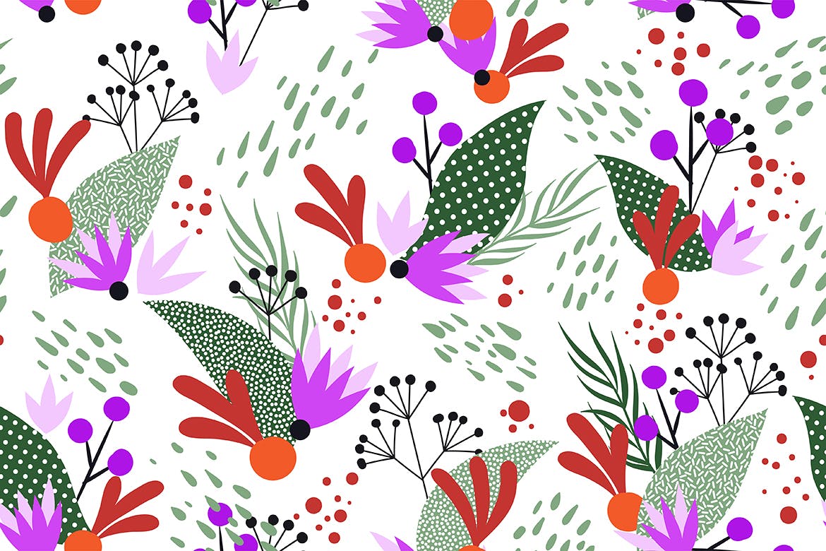 时尚新孟菲斯风格的无缝背景纹理底纹插图(9)