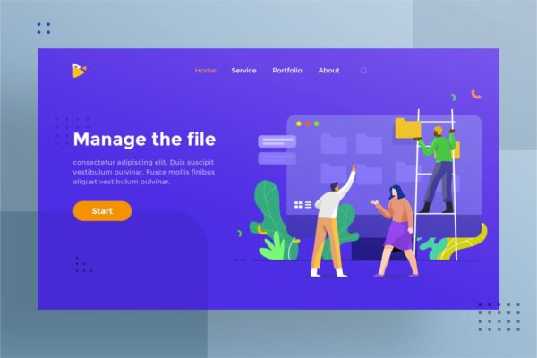 文件夹&amp;文件管理素材库精选概念插画设计素材v1.3 Manage the file and folder illustration 1.3
