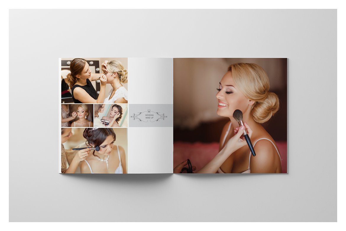 唯美极简的正方形婚纱照相册模板下载 Minimalist Square Wedding Album [indd,psd]插图(5)