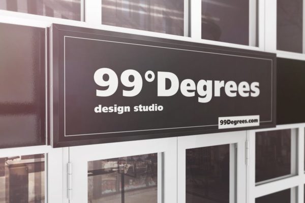 建筑广告招牌效果图样机素材库精选模板 Building Advertising Signboard Mockup