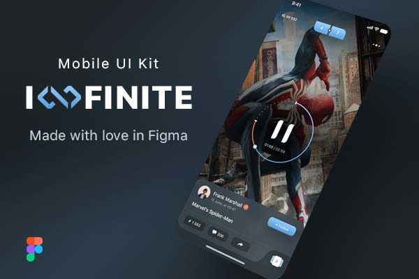 素材库下午茶：有创意的酷炫个人中心 APP UI KIT模板套装下载 [Fig]