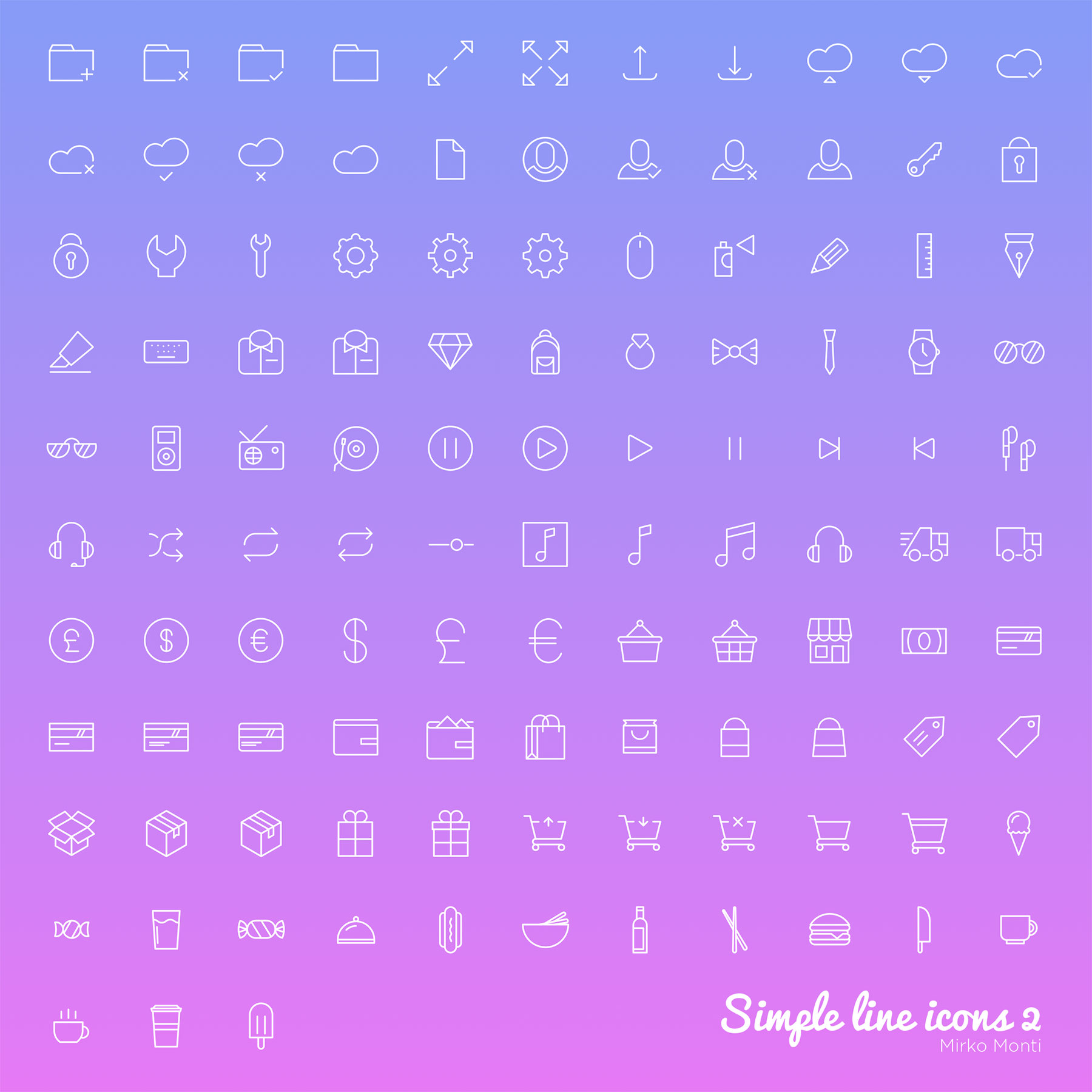 100+ 简洁线性图标