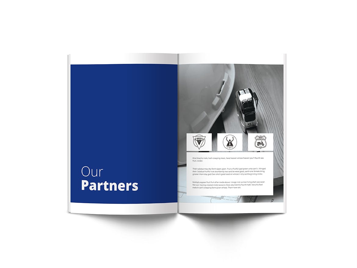 时尚高端配色的简约企业画册楼书杂志品牌手册设计模板（indd）插图(7)