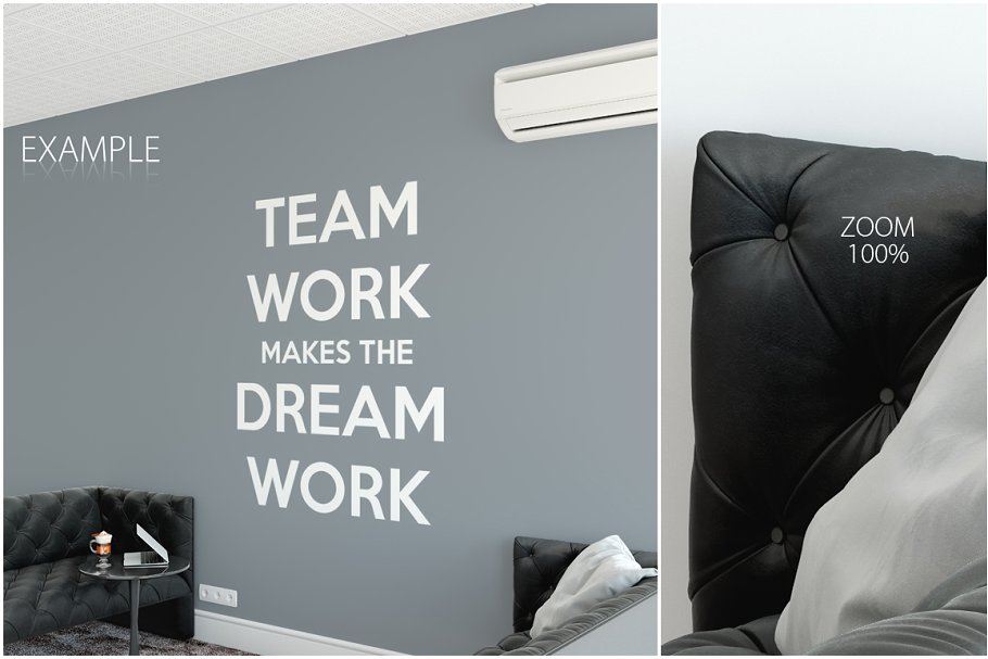 办公室墙纸设计样机模板合集 OFFICE Interior Wall Mockup Bundle插图(13)
