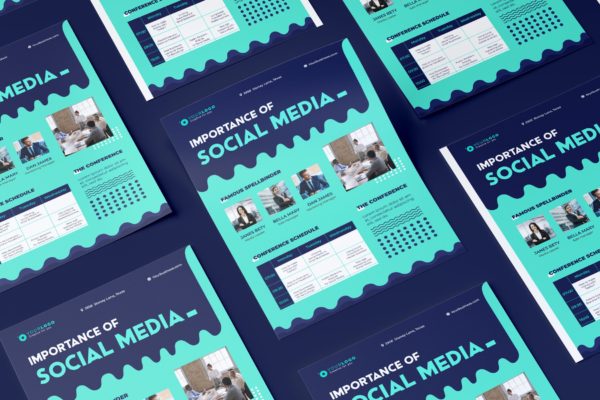 会议/演讲/讲座等活动宣传单设计模板 Event Conference Flyer Illustrator Template