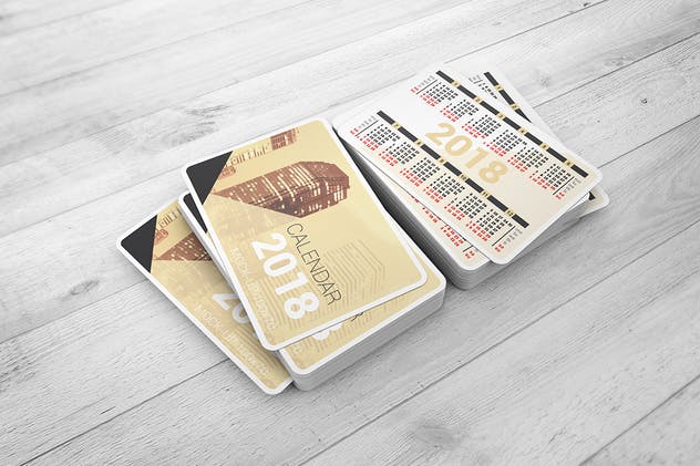 口袋便携式日历样机模板 Pocket Calendar Mock-Up插图(3)
