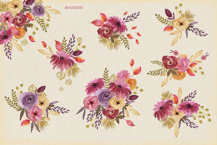 高清手绘花卉剪切画素材 Always Flowers插图(3)