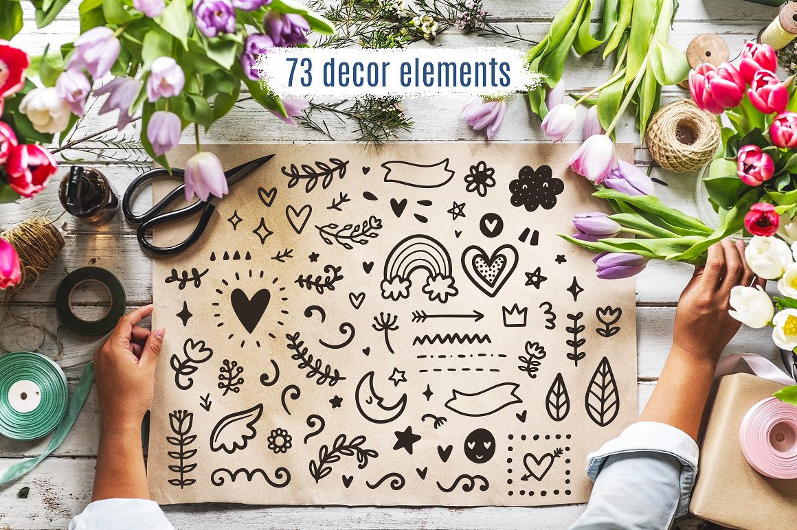 30幅情人节和爱情主题相关的字体图形剪贴画模板插图(4)