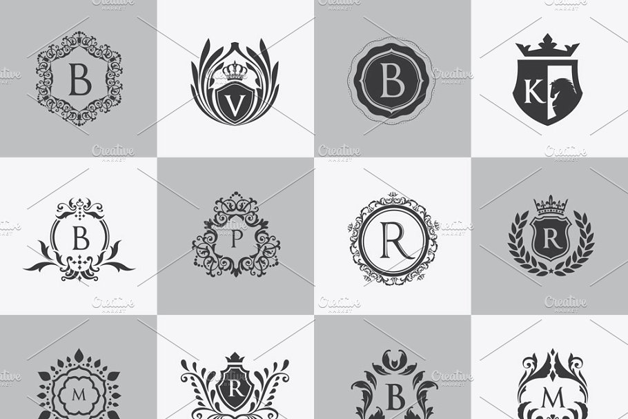 32款奢华品牌logo模板(PSD) 32 Luxury logo set (PSD)插图(2)