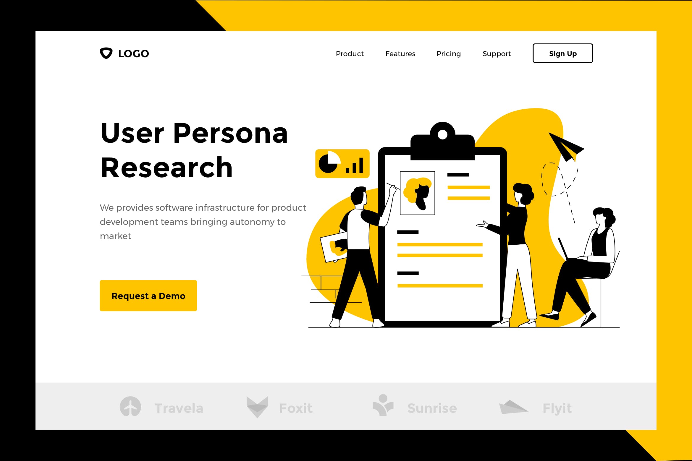 用户搜索引擎概念插画网站Banner&着陆页模板素材 User Persona – Web & Mobile Banner Landing Page插图