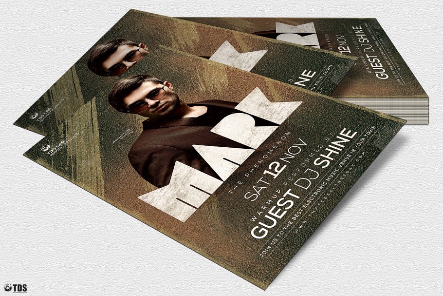 电子音乐派对活动宣传单PSD模板 Electro Sessions Flyer PSD插图(3)