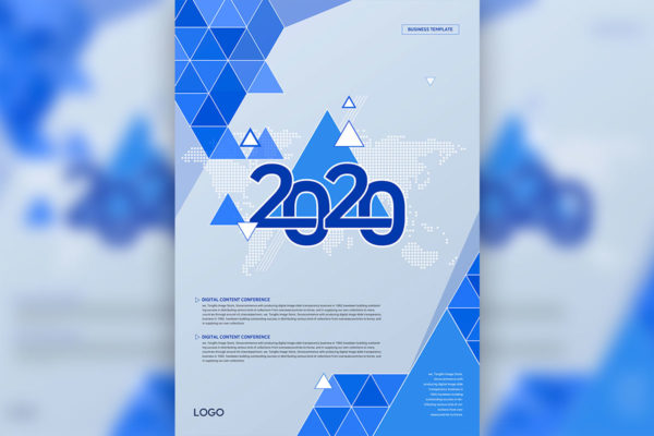 创意几何三角形商业主题海报/传单设计模板