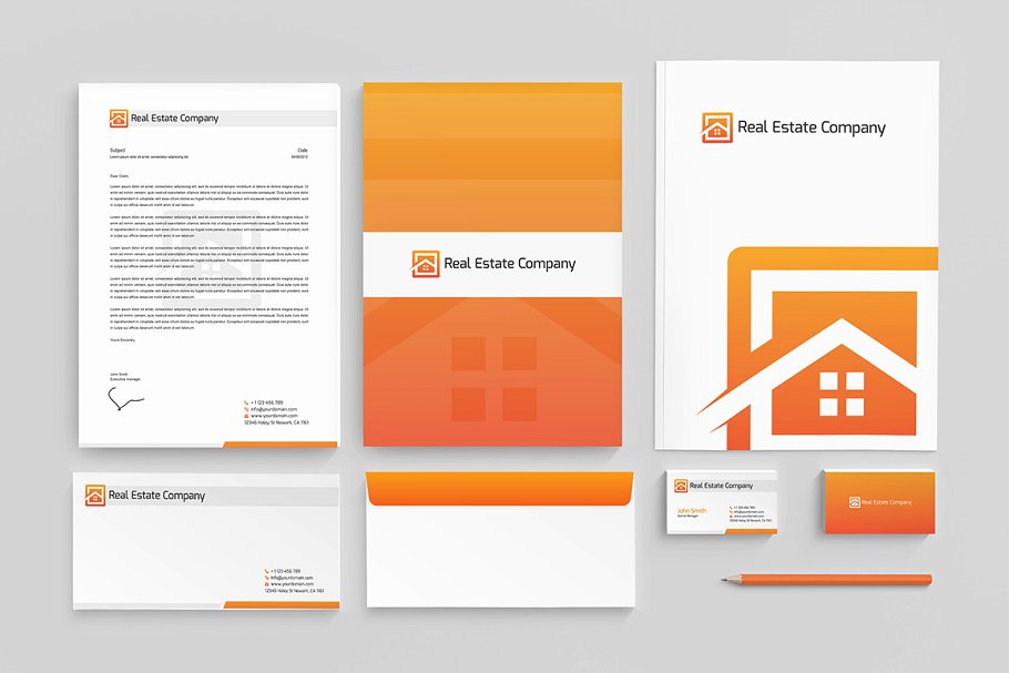 房地产企业品牌形像设计模板 Real Estate Corporate Identity插图(1)