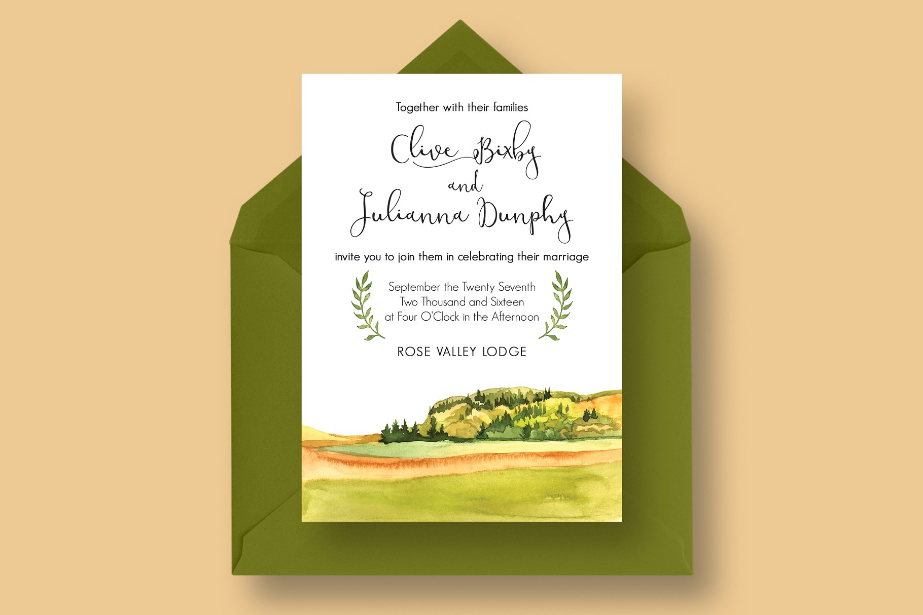 乡村风婚礼邀请函/请柬模板套装 Country Wedding Invitation Suite插图(1)