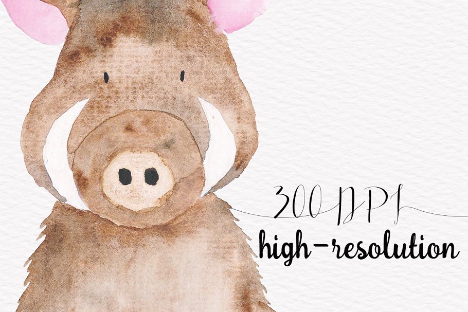 手绘水彩林地动物设计插画素材 Woodland animals Vol.3 Set插图(1)