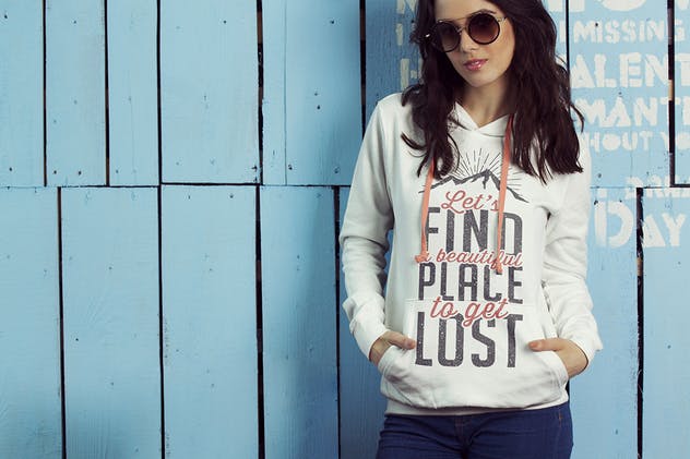 女性时尚休闲连帽衫服装样机 Female Hoodie Mockup插图(3)