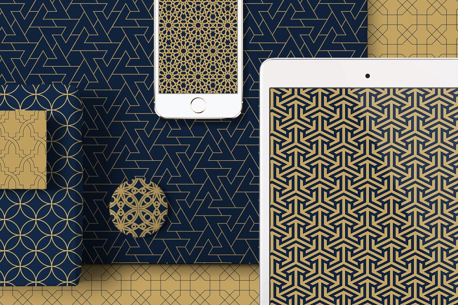 伊斯兰教艺术风格几何图案纹理合集 Geometric Patterns Islamic Ed.插图(10)