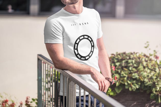 欧美模特T恤上身效果样机模板4 T-Shirt Mock-up 4插图(8)