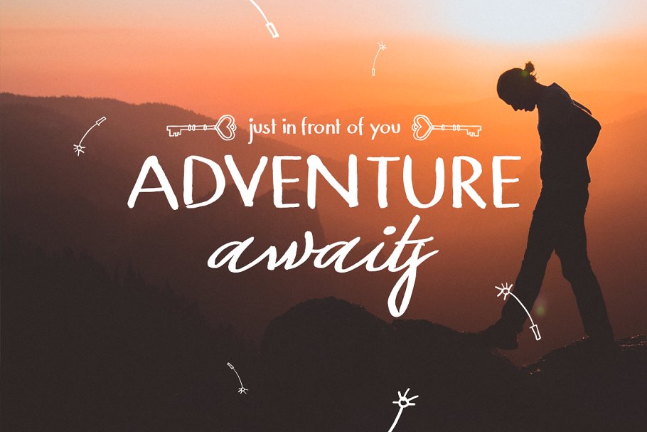 13款手写英文字体合集&Logo模板、矢量插画 Wonderland Fonts Pack & Branding Kit插图(38)