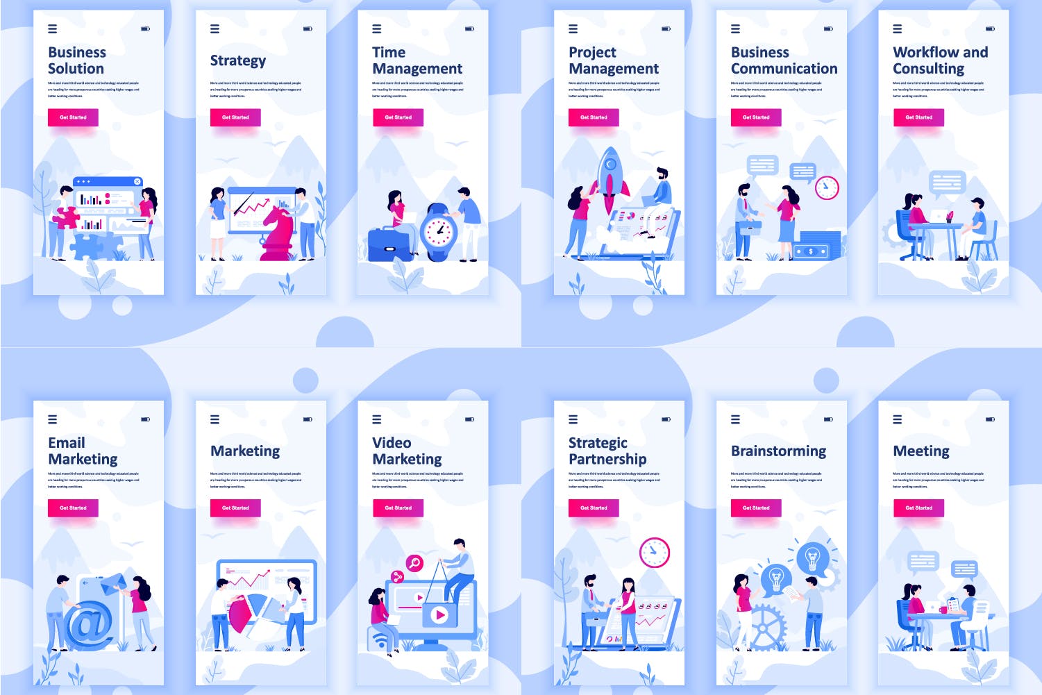 55+行业主题概念插画APP启动页引导页设计模板合集v1 BIG Collection Instagram Stories Onboarding Screen插图(5)