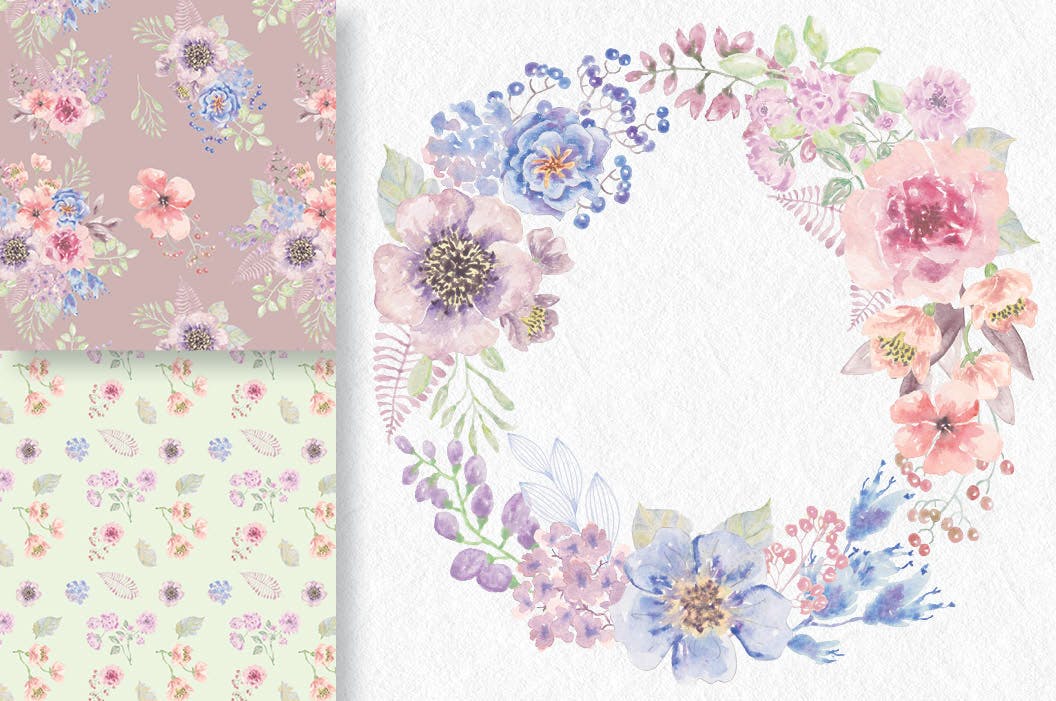 婚礼设计水彩花卉剪贴画素材包 “Sunset Hues”: Wedding Clip Art Set插图(3)