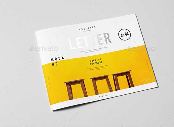 长方形宣传小册样机 Horizontal US Letter Brochure Mock-up